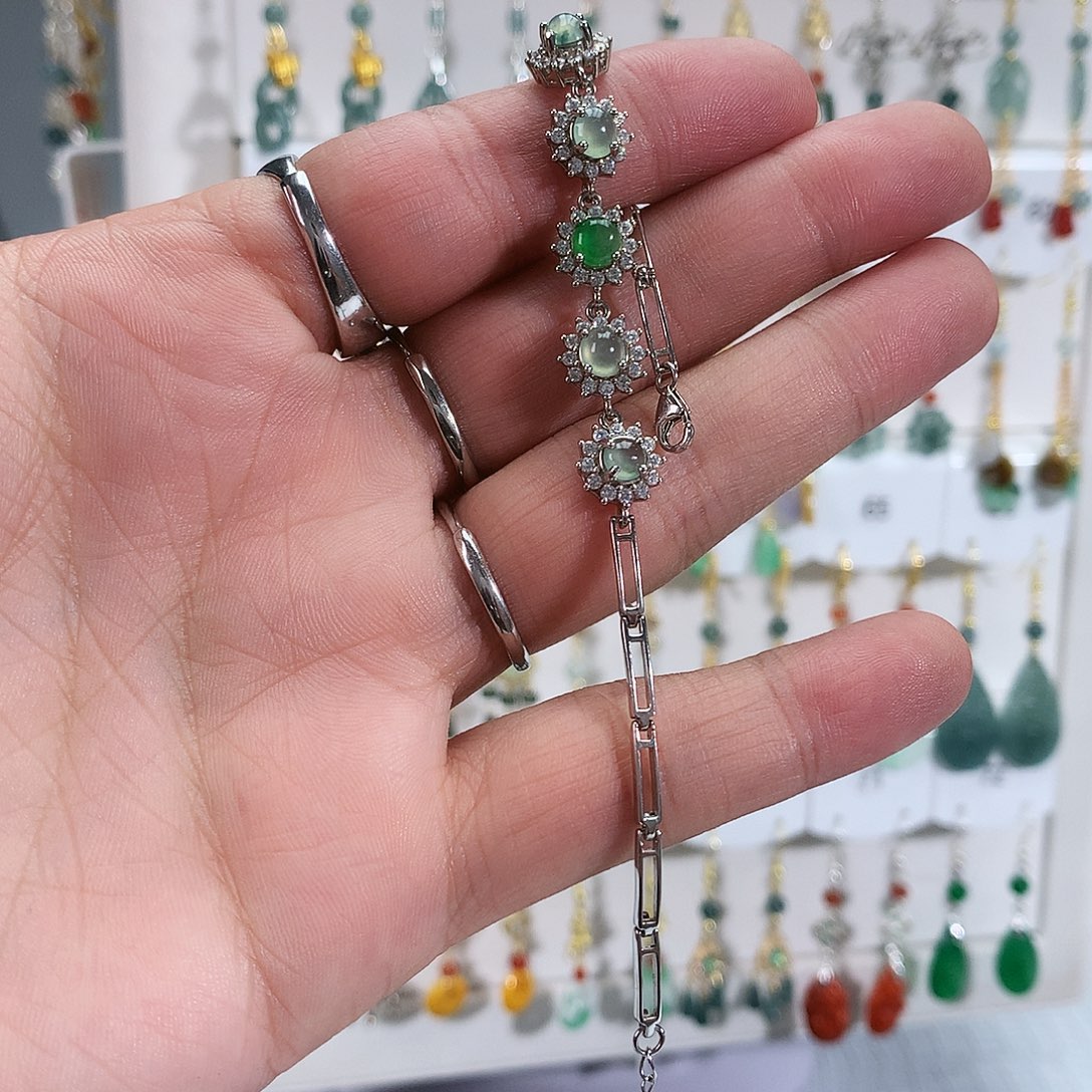 翡翠未镶嵌手链蛋面手链