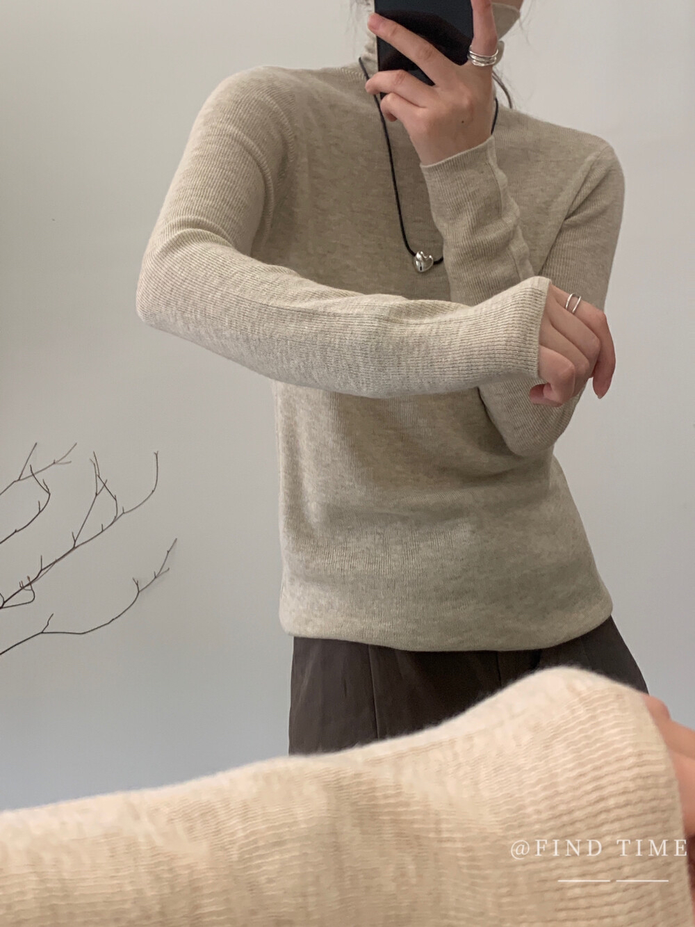 半高领秋冬毛针织衫显瘦套头针织衫堆堆领纯色打底衫上衣