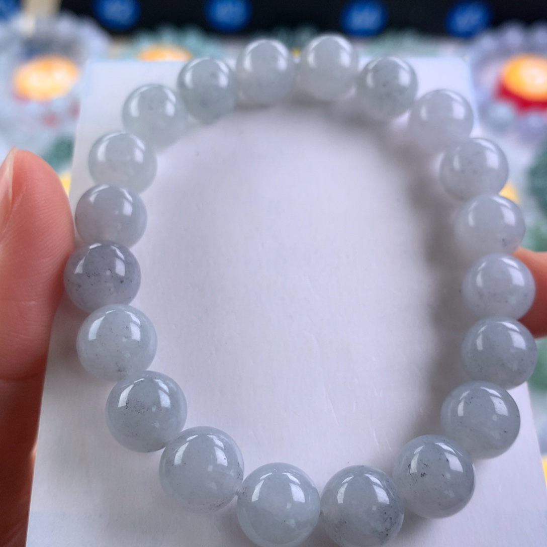 翡翠未镶嵌手链卡9.8