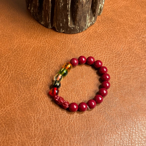 天然辰砂5-125 精品手串（无礼盒）