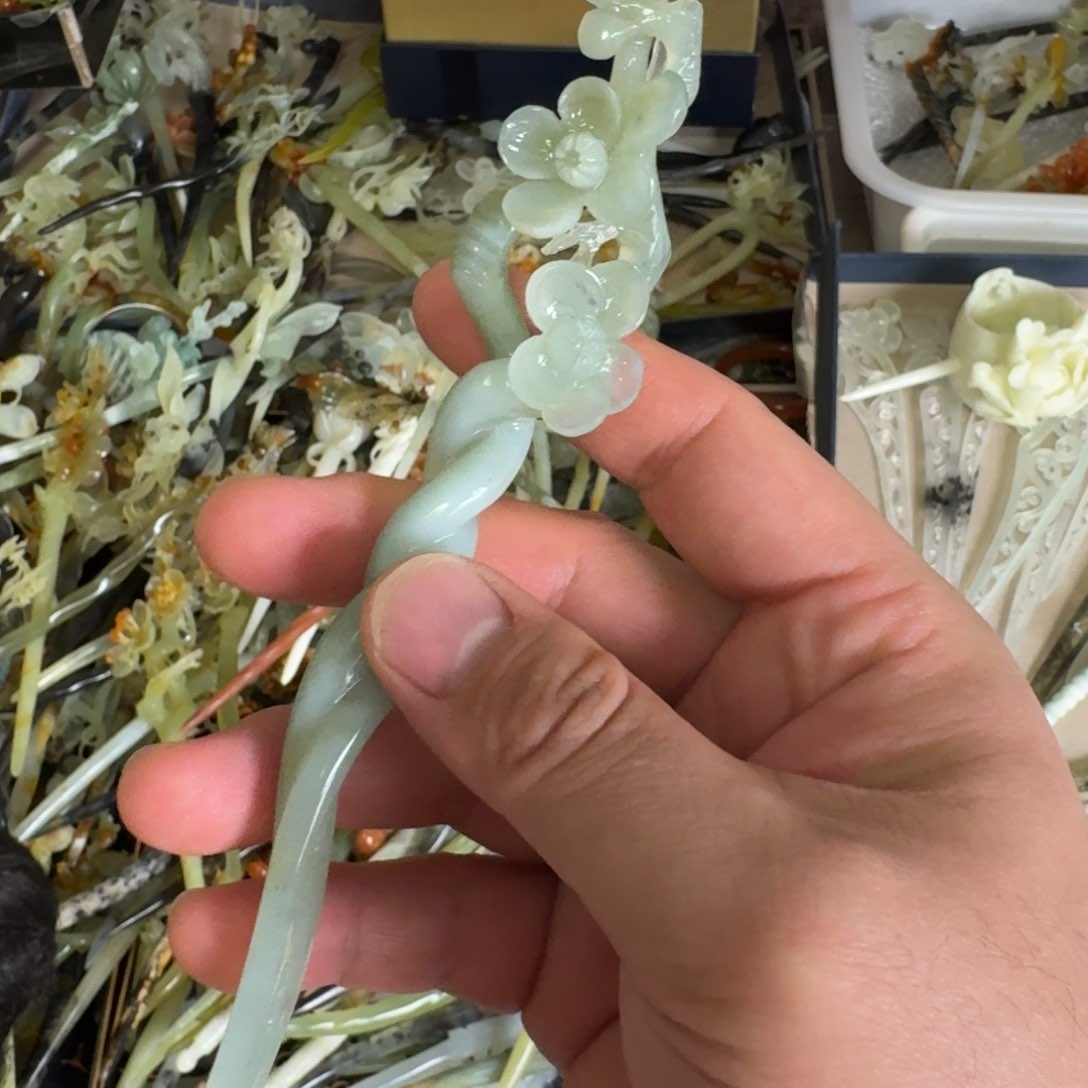 岫玉发饰未镶嵌明君玉簪就是好看