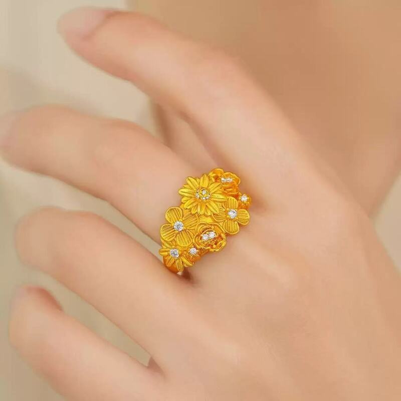 铜合金戒指  D121时尚轻奢气质百搭开口可调节戒指