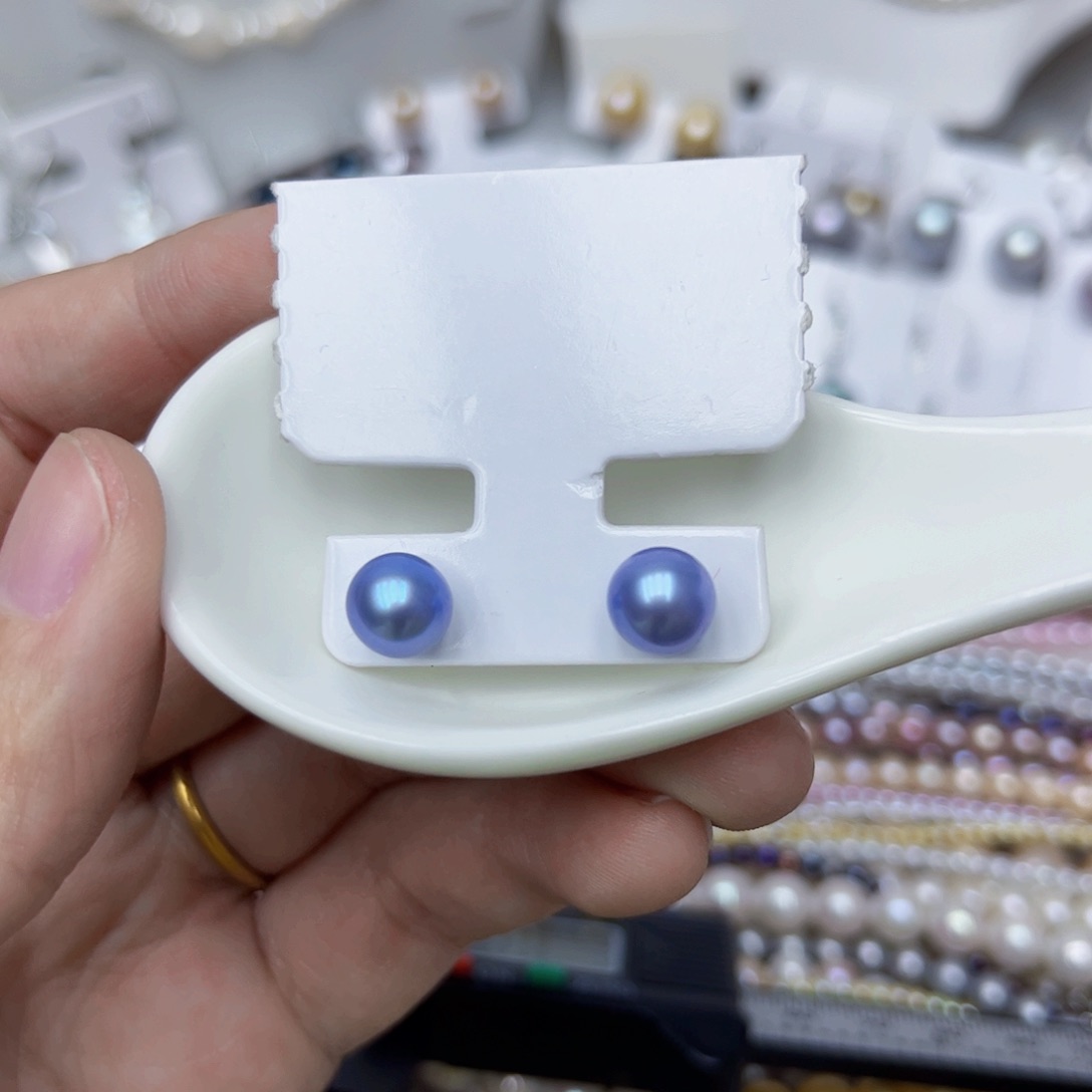 淡水珍珠耳饰银S925镶嵌