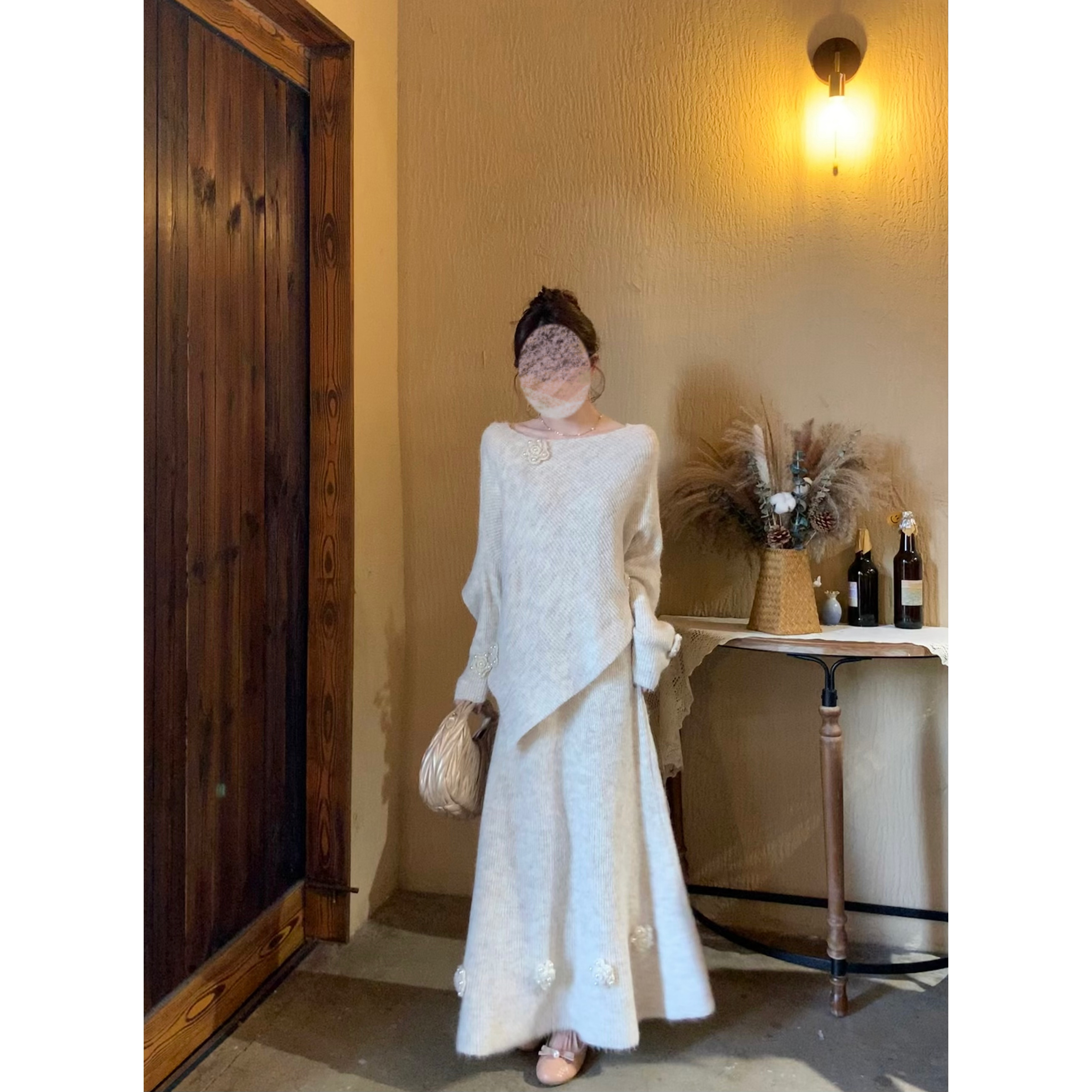 韩系温柔时尚百搭针织半身裙套装女秋冬季宽松显瘦气质毛衣套装裙