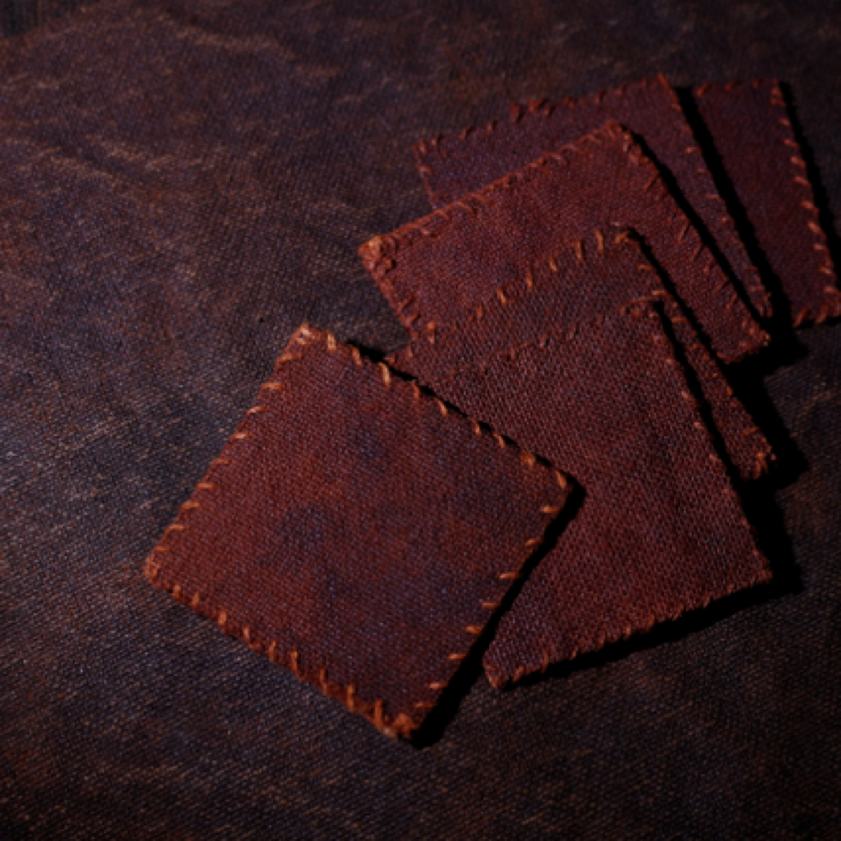 手缝植物染大漆三种工艺杯垫壶尺寸6✖️6