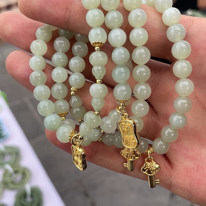 和田玉手镯未镶嵌巨冰透手串卡8多样性发货拍一发一