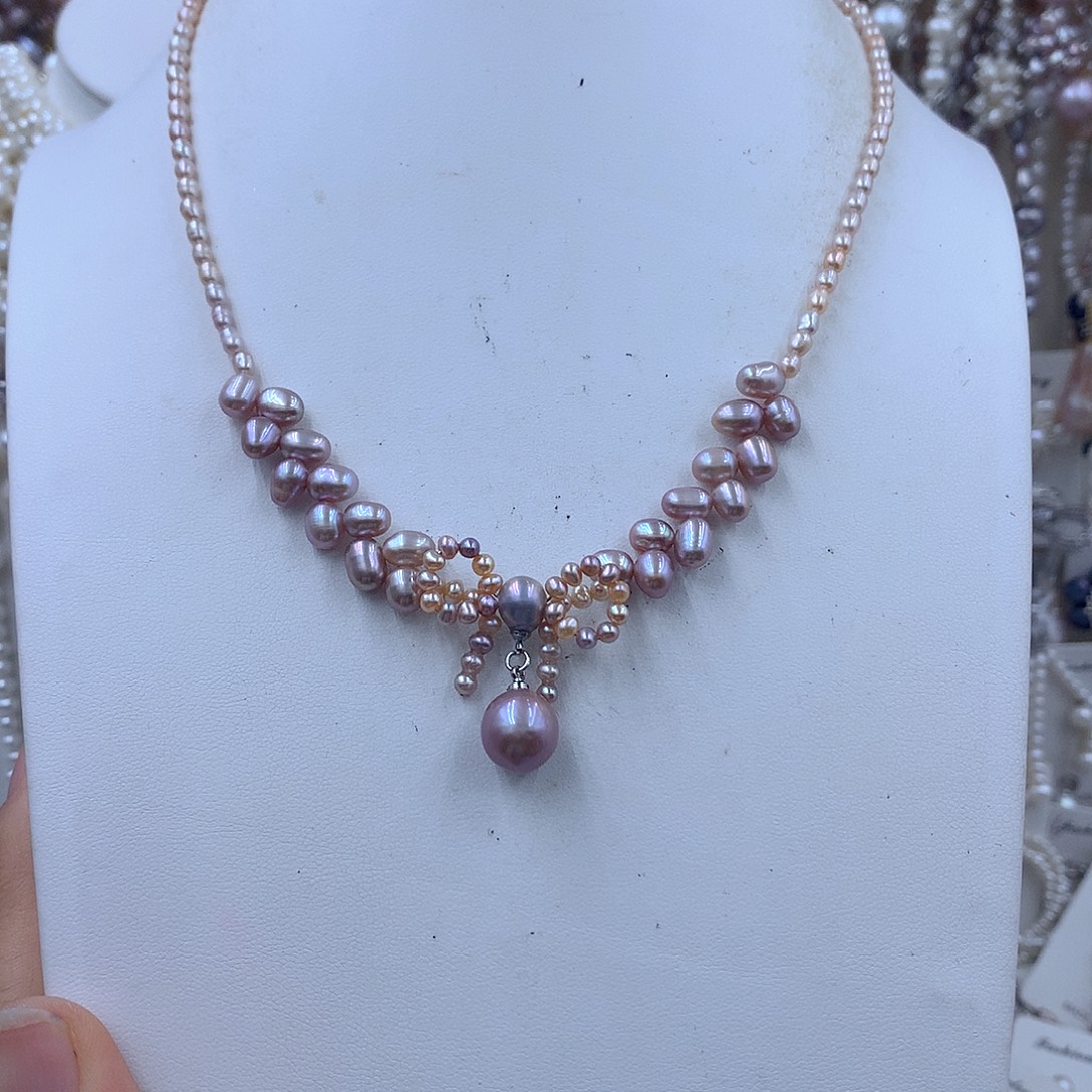 淡水珍珠项链耳饰银S925镶嵌