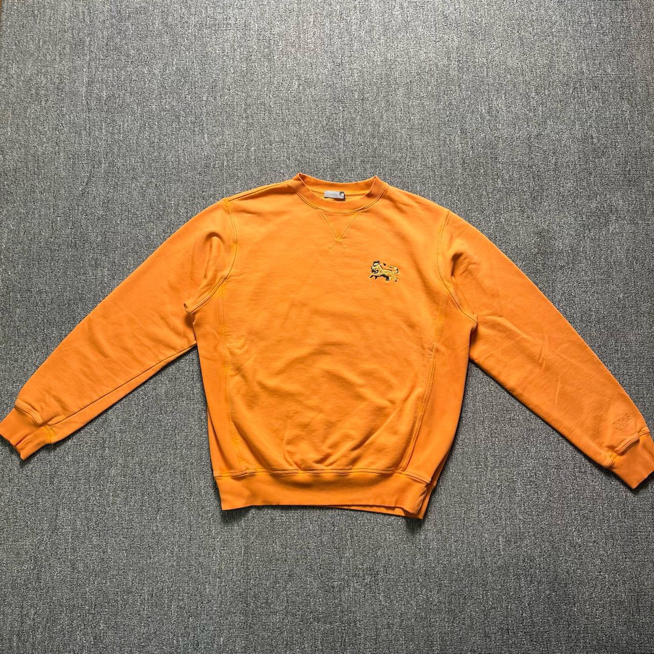 95新 DIOR/迪奥 手臂刺绣logo橙色休闲圆领卫衣/S码/95新/12183