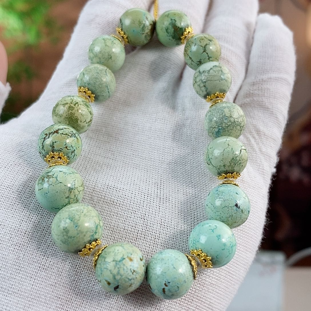 绿松石珠宝奇石18K金镶嵌