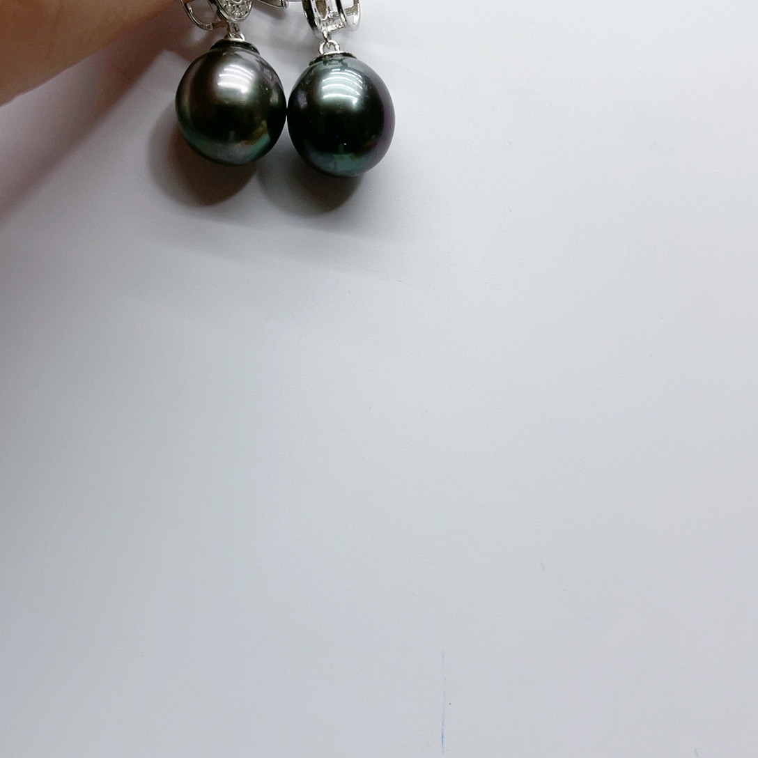 海水珍珠耳饰银S925镶嵌