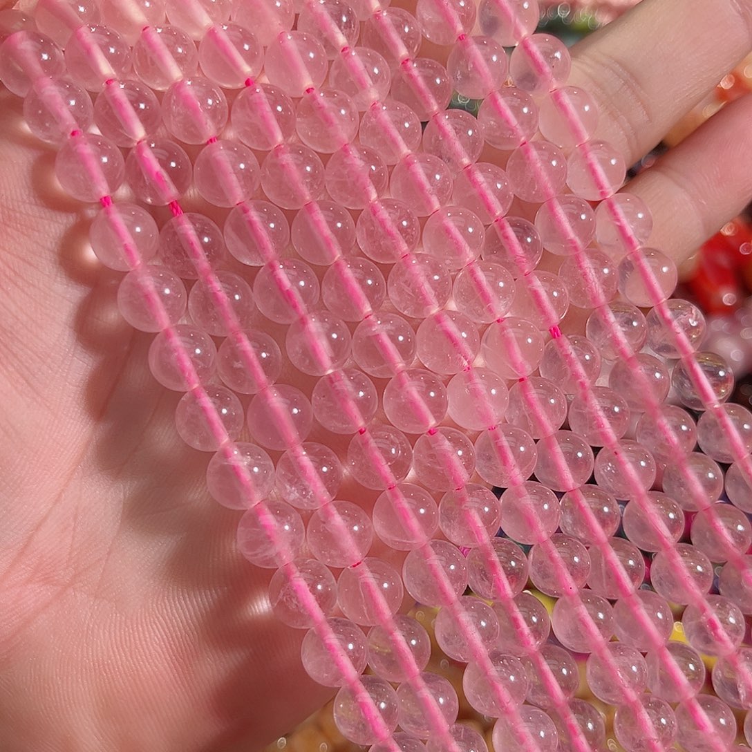 玛瑙/玉髓未镶嵌珠宝半成品六芒星水晶一条8mm