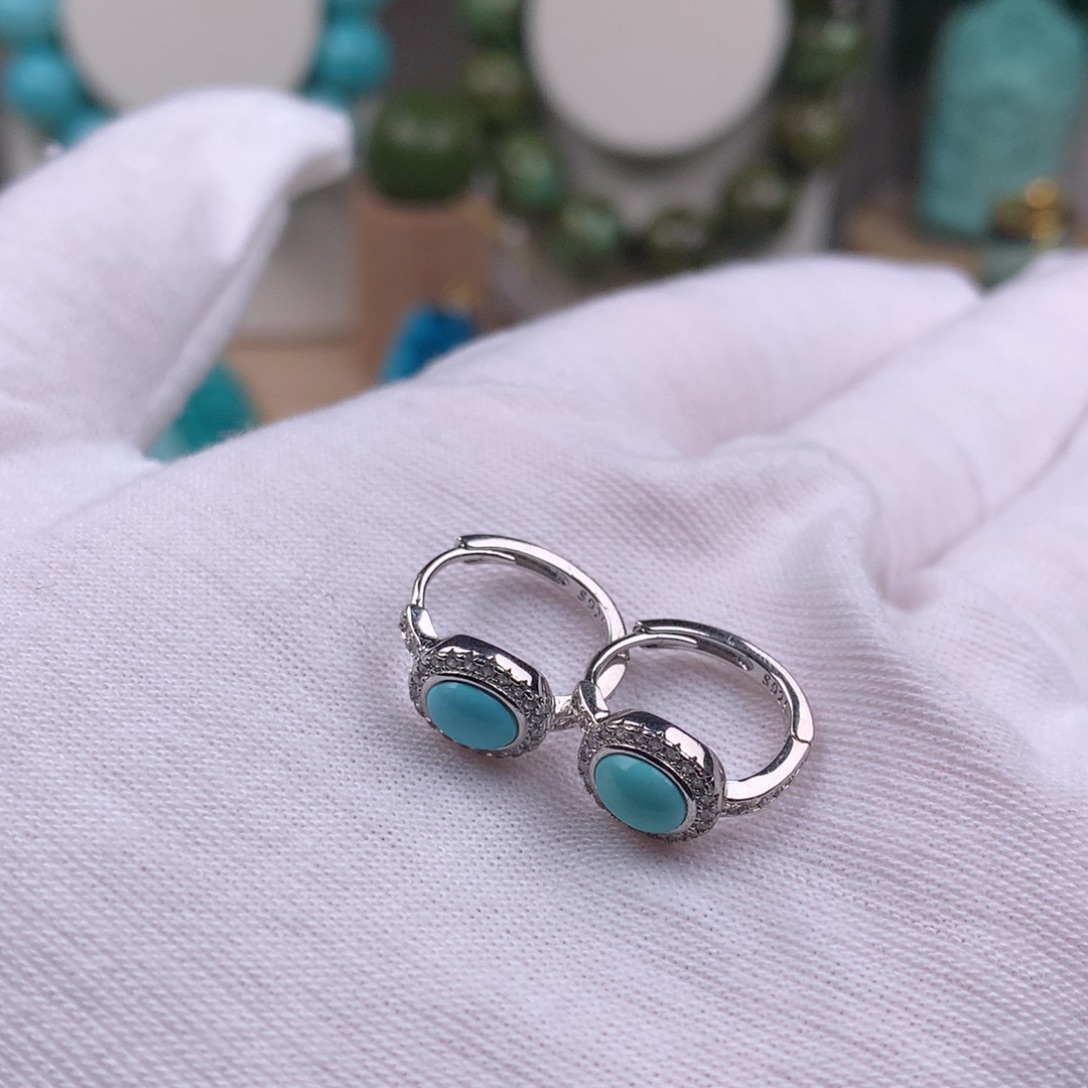 绿松石银S925镶嵌珠宝奇石