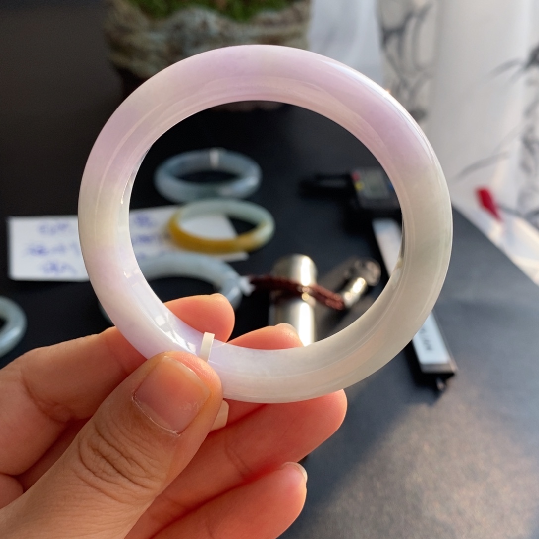 翡翠未镶嵌手镯正圈54不退不换