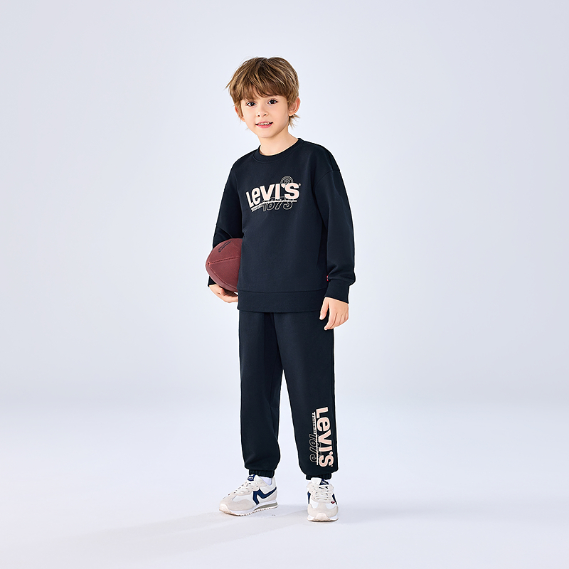 Levi's李维斯儿童卫衣卫裤时尚舒适潮流纯棉套装LVB-T8-P811