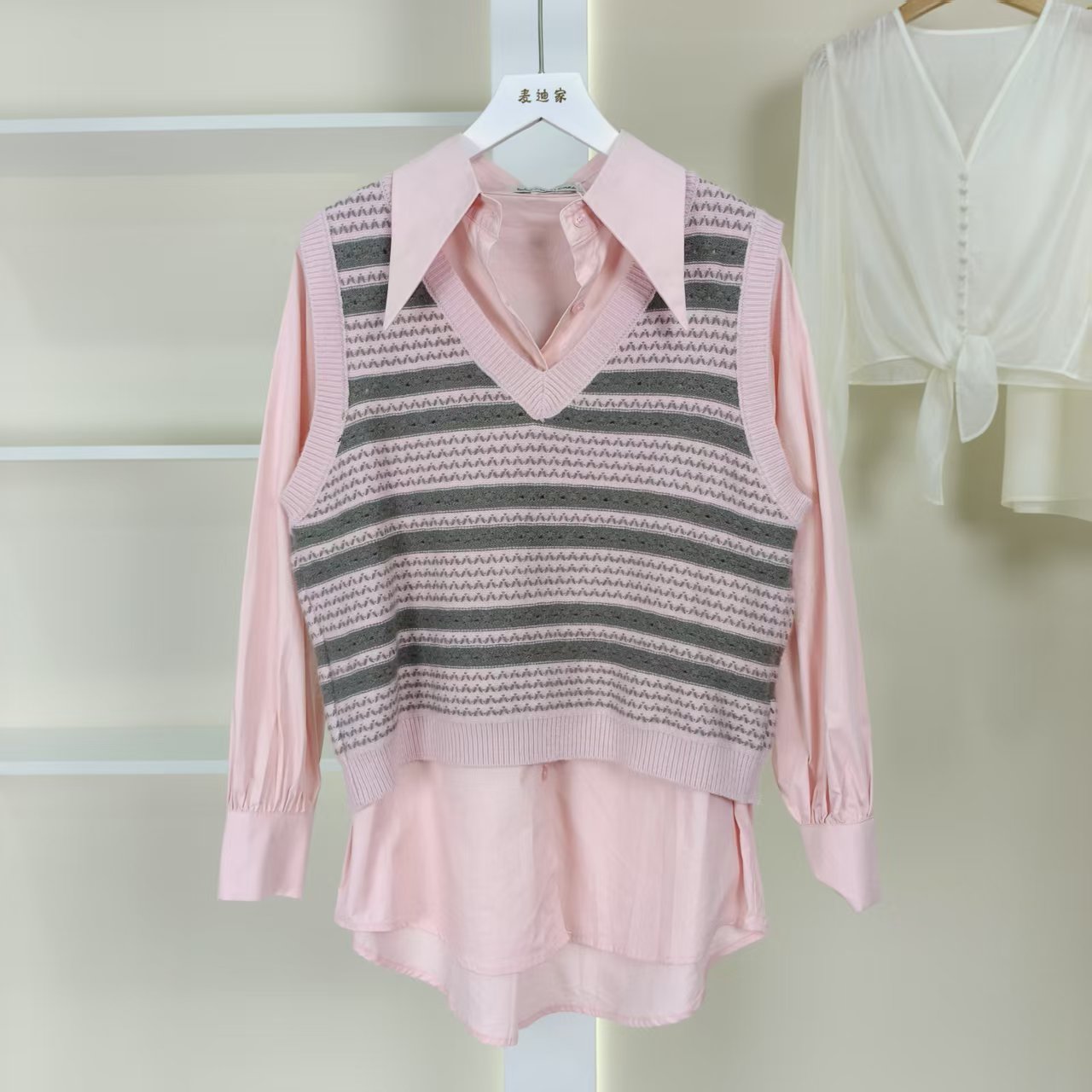 麦迪尚品【MISS-O】50522157春秋真两件上衣品牌撤柜