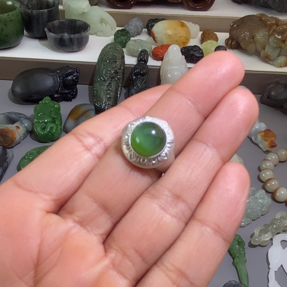 和田玉颈饰银S925镶嵌或*