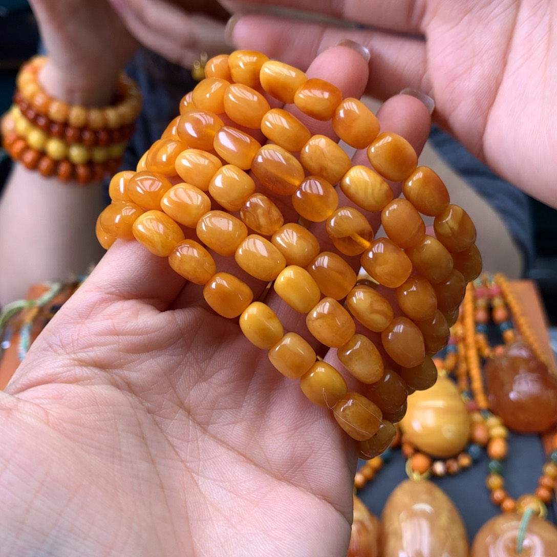 蜜蜡未镶嵌手串多样性发一