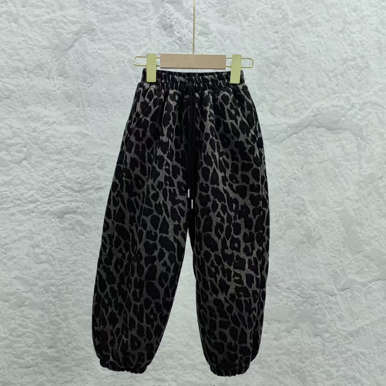 豹纹羊绒加厚裤子