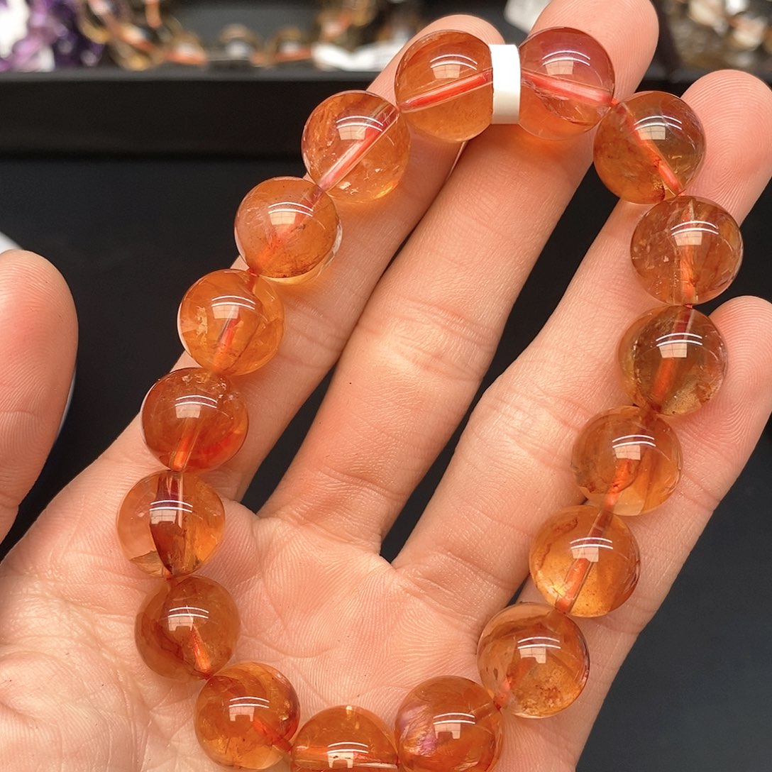 水晶手链未镶嵌11红浇花12mm