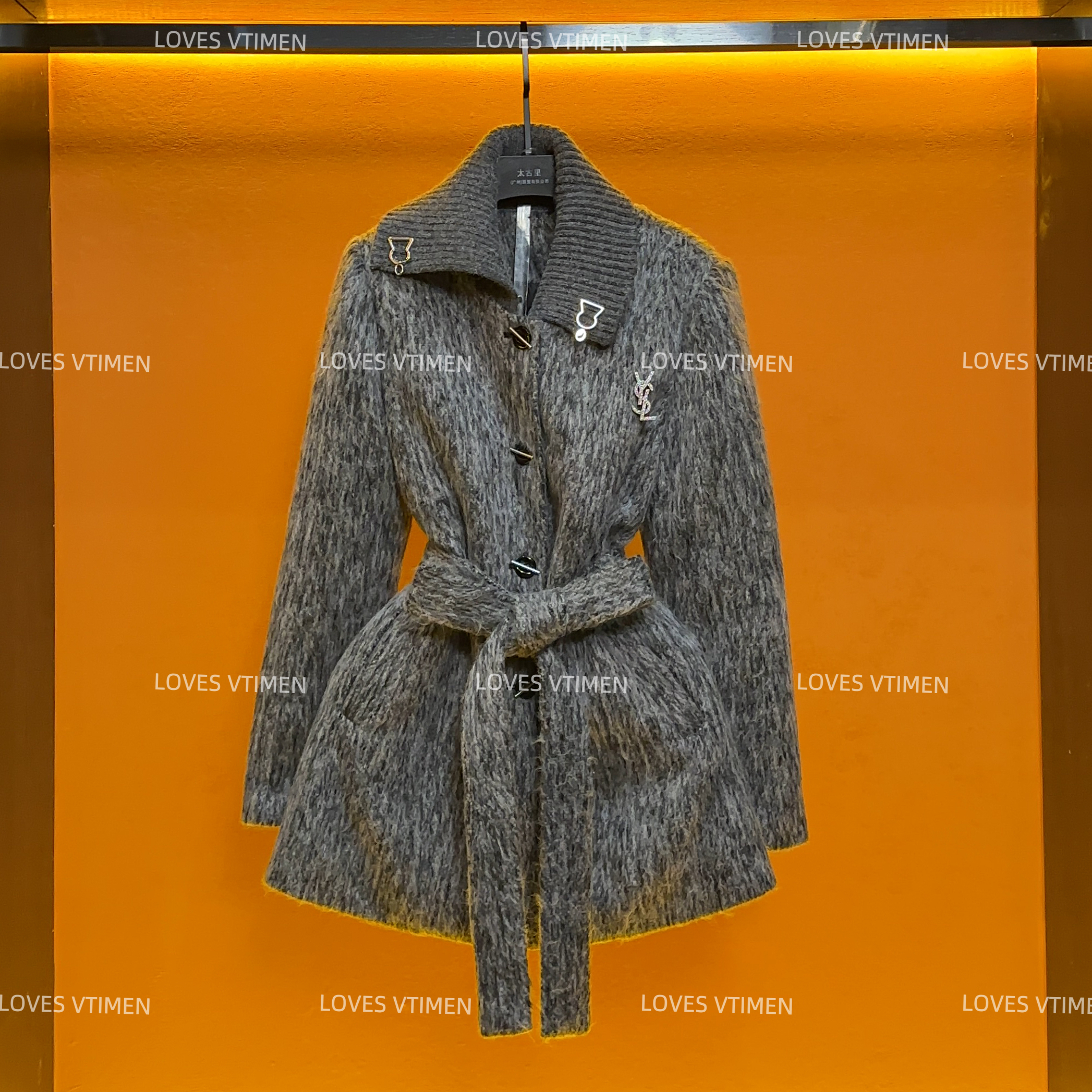 【宠粉价】羽绒服纯色女厚款长袖修身型设计师休闲高奢灰色CO-477