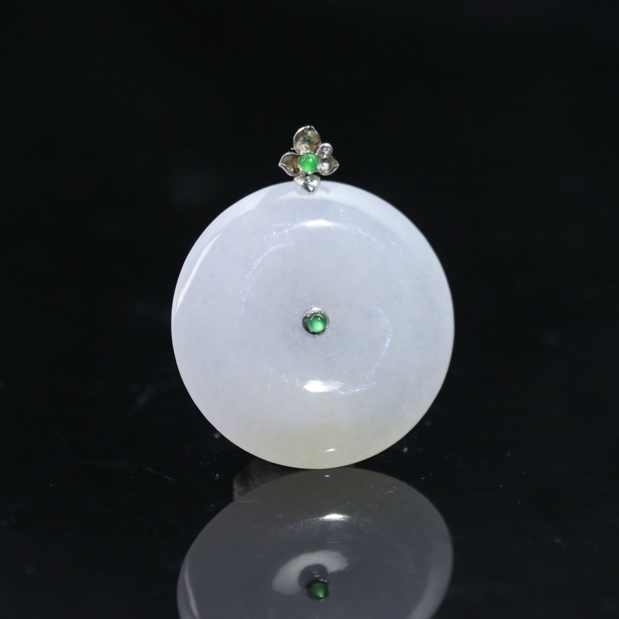 41天然缅甸翡翠A货18k平安扣/800253/上海嘉禾拍卖