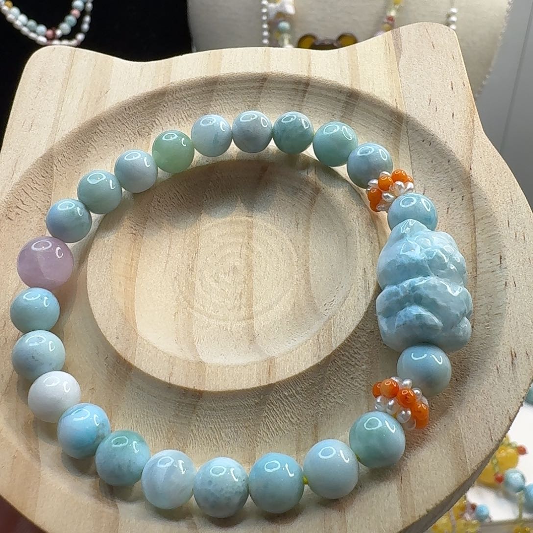 针钠钙石（海纹石）手链未镶嵌海纹石手串