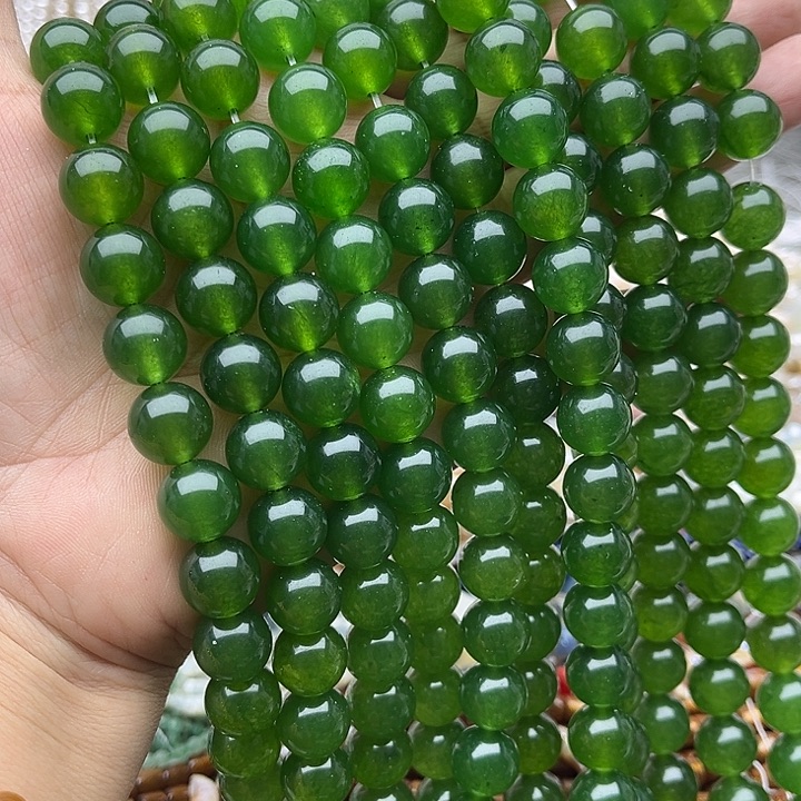 玛瑙/玉髓未镶嵌珠宝半成品一条12mm左右碧玉