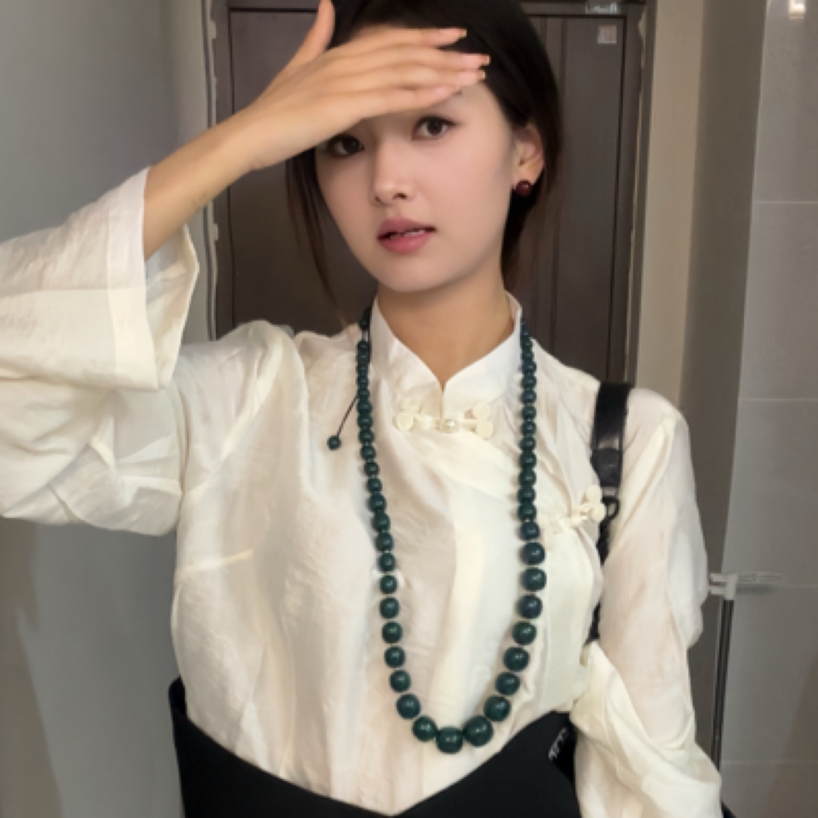 [藏吉家]-黑白色衬衣藏服藏装锅庄舞藏袍衬衣四季可穿休闲衬衣