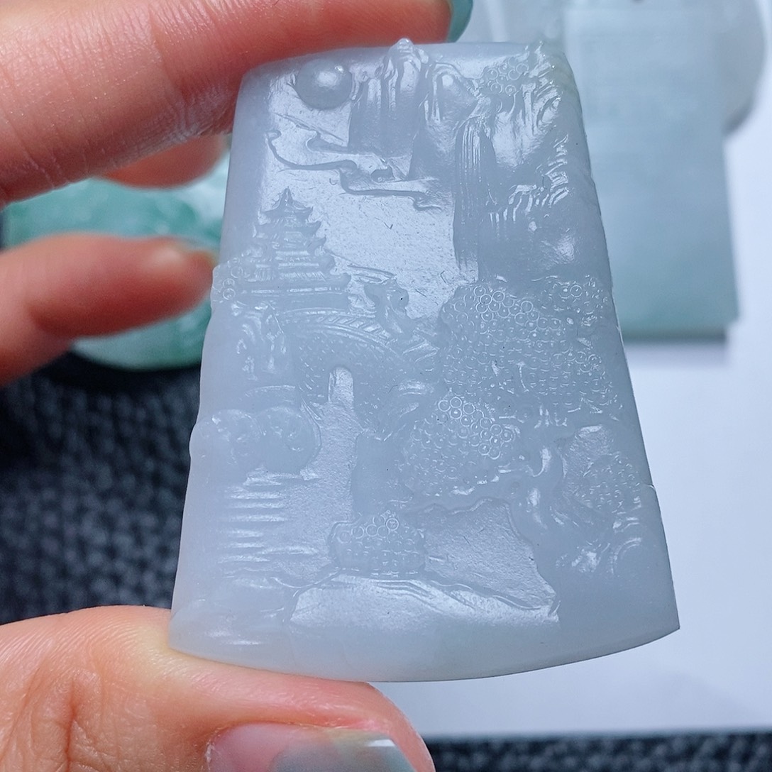 定制翡翠未镶嵌毛货付款后确认抛光