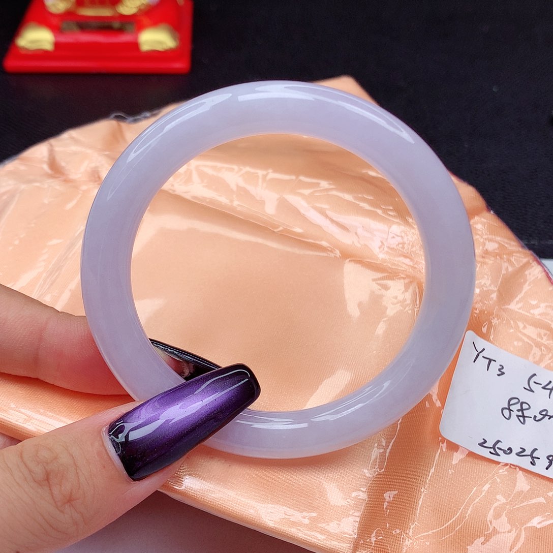 翡翠手镯未镶嵌翡翠54.2冰润粉紫美人条