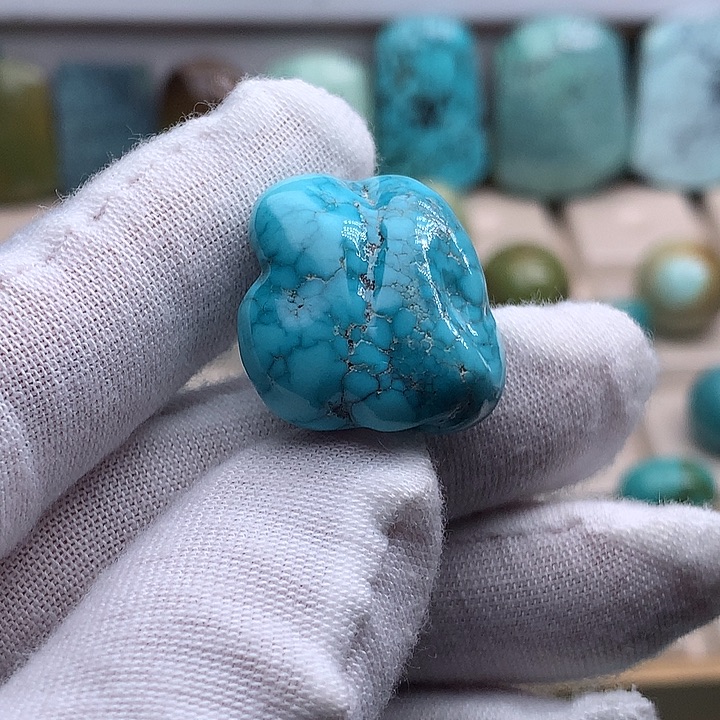 未镶嵌绿松石珠宝奇石10.33克玉化高瓷蓝随行吊坠