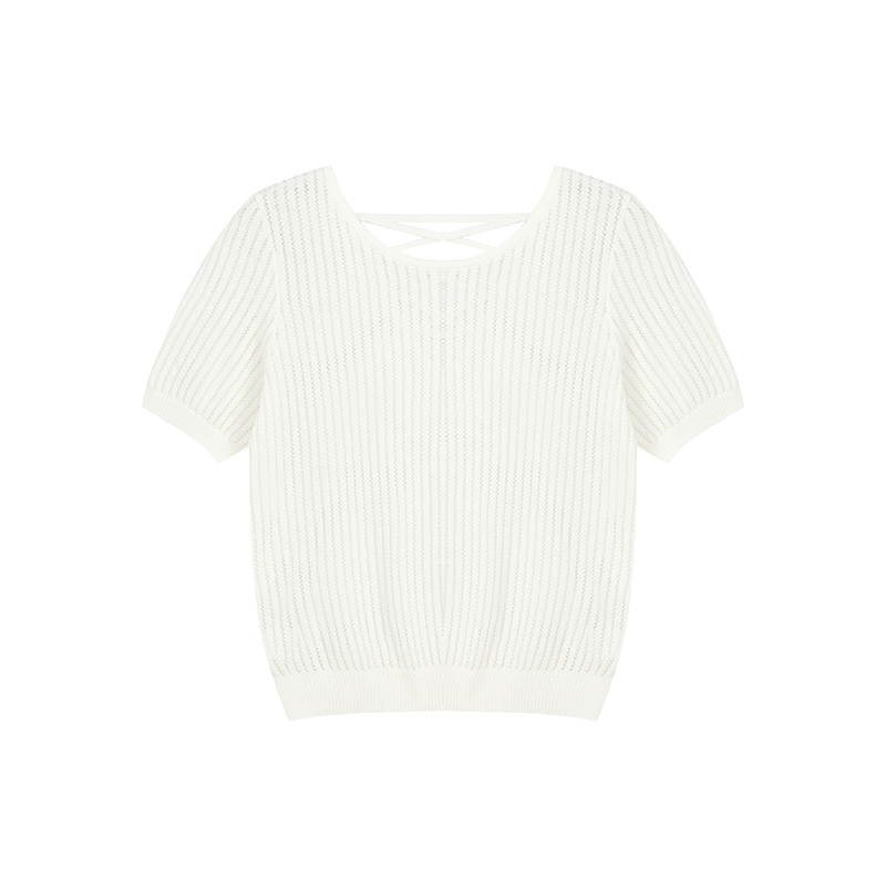 【尚雅专属】醋酸时尚系带针织衫N2537