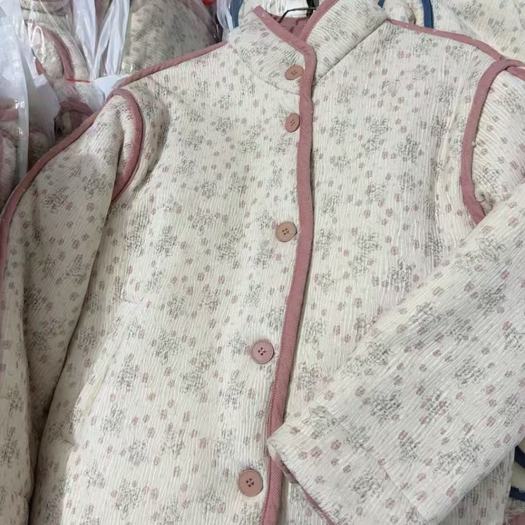 【丽正】2025年冬季新款欧货超厚加绒碎花套装