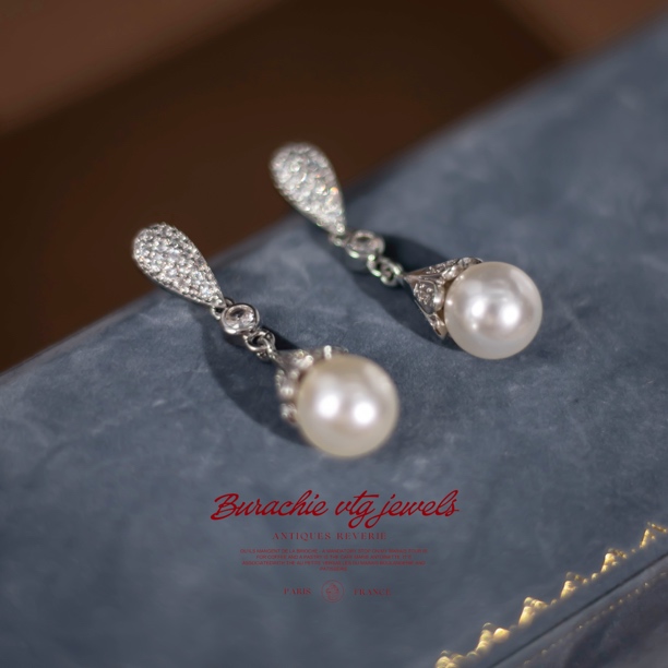 铜合金仿珍珠耳饰 【2543】周年珍藏英｜经典原标克拉款CrownFrett