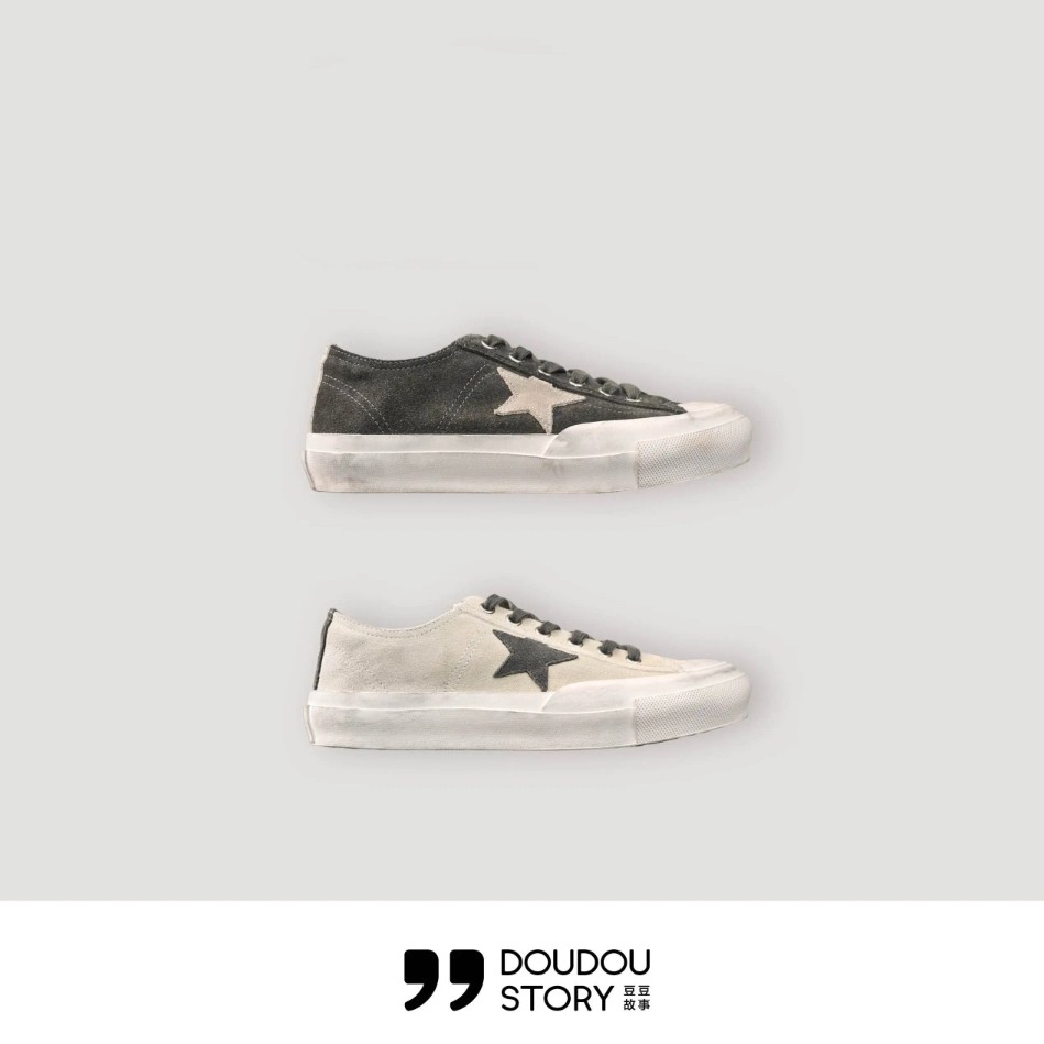 KAKA NUOYA 卡卡诺亚 2599 时尚星星擦色做旧复古低帮小脏板鞋