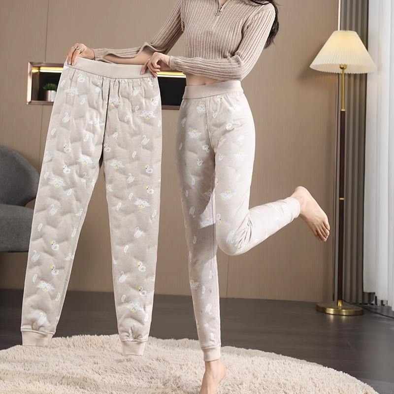 内穿羽绒裤女内胆轻薄冬季2024新款零下40度极寒中老年人加厚棉裤