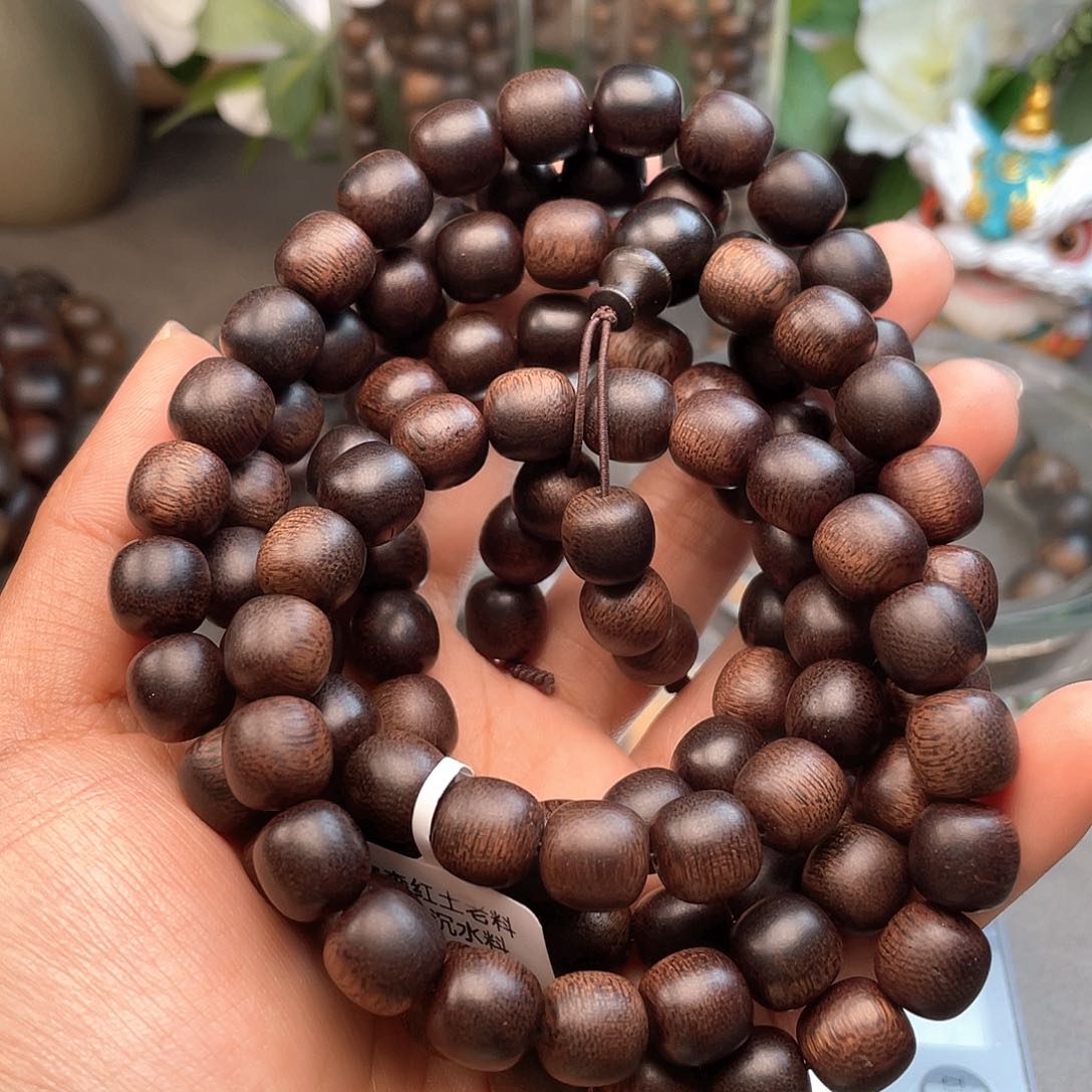 手串沉香D****景越南富森红土玉化瘤疤料1.0多圈