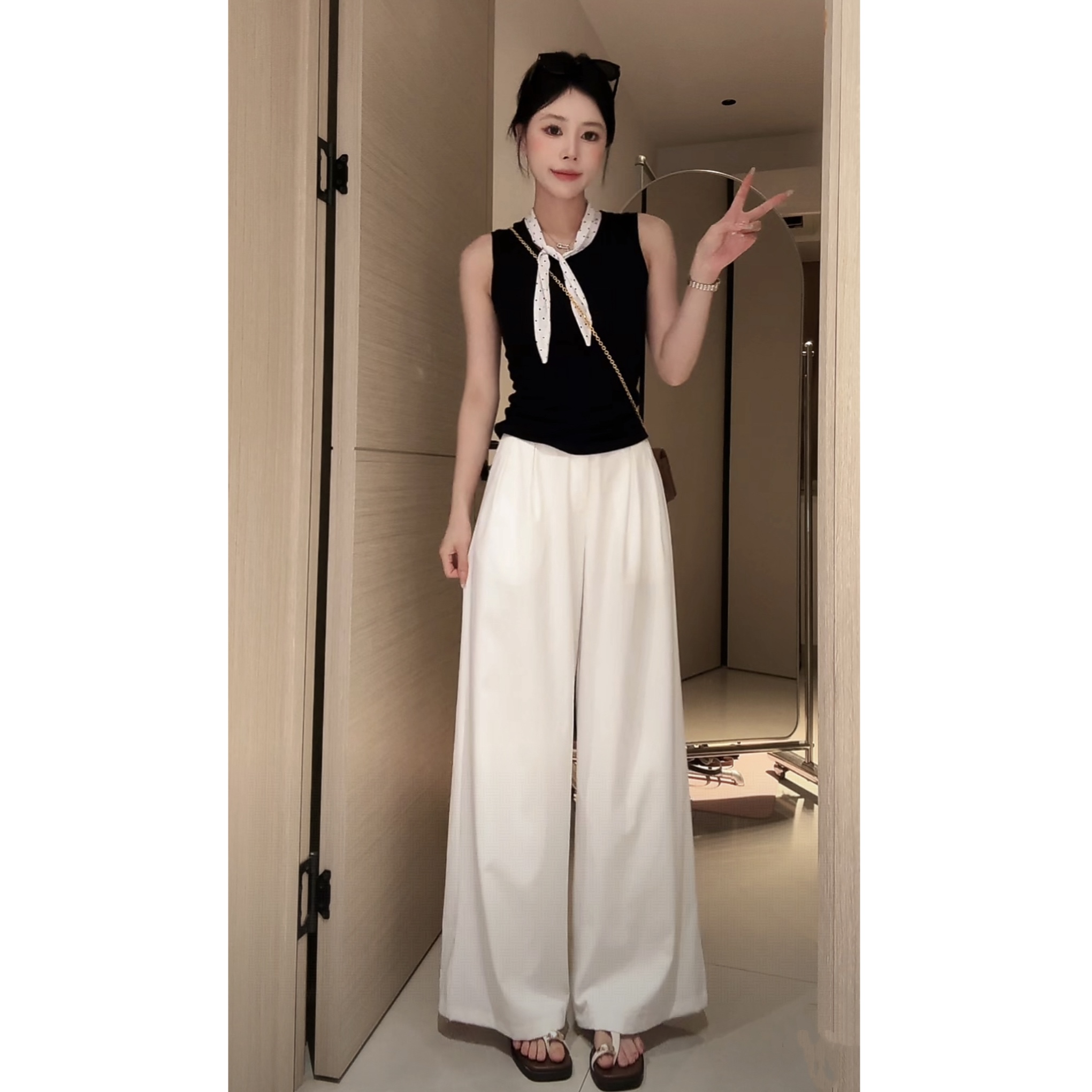 【现货+运费险】阔腿休闲裤薄款夏季高腰宽松百搭显瘦垂感韩版韩版