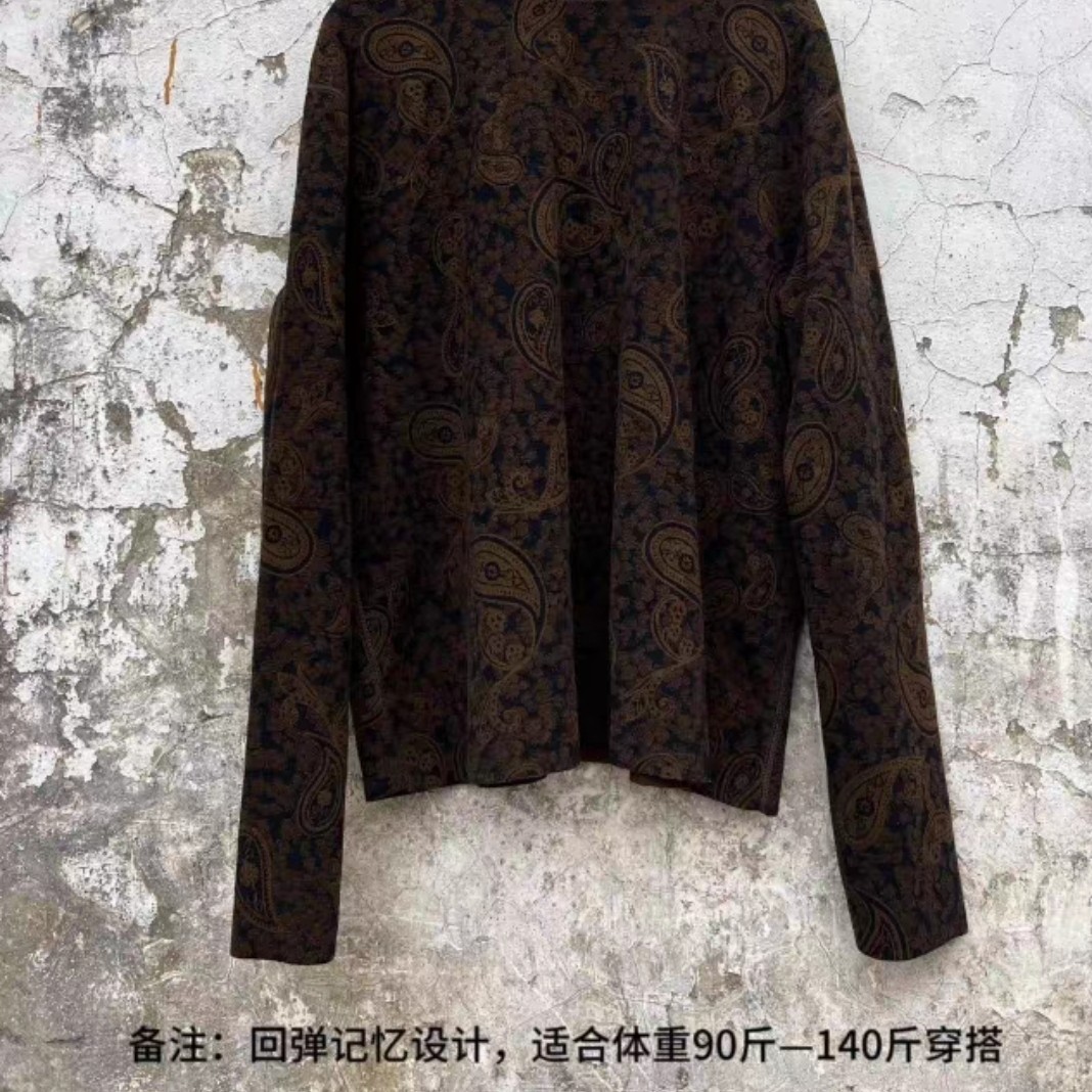 樆木布衣高领腰果花打底衫