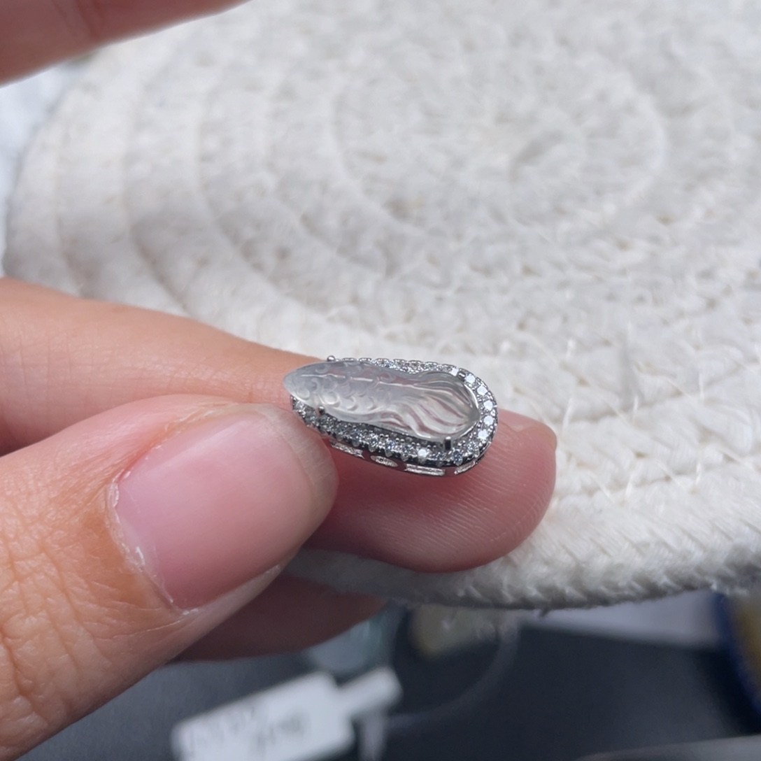 翡翠银S925镶嵌颈饰天然A货缅甸翡翠