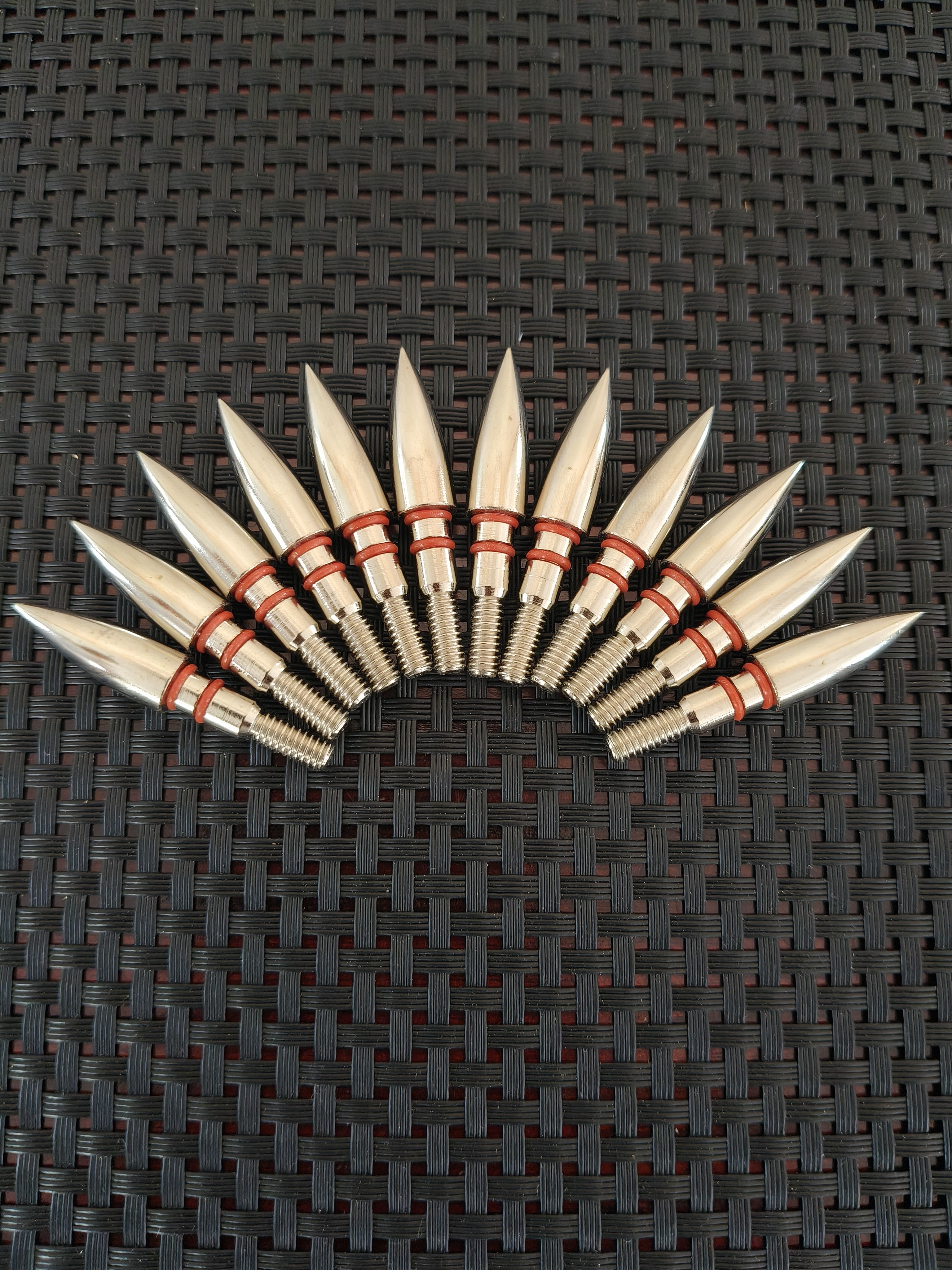 战鸽碳箭之100格令银色铁箭头射箭靶箭头破风箭头螺纹双圈箭头