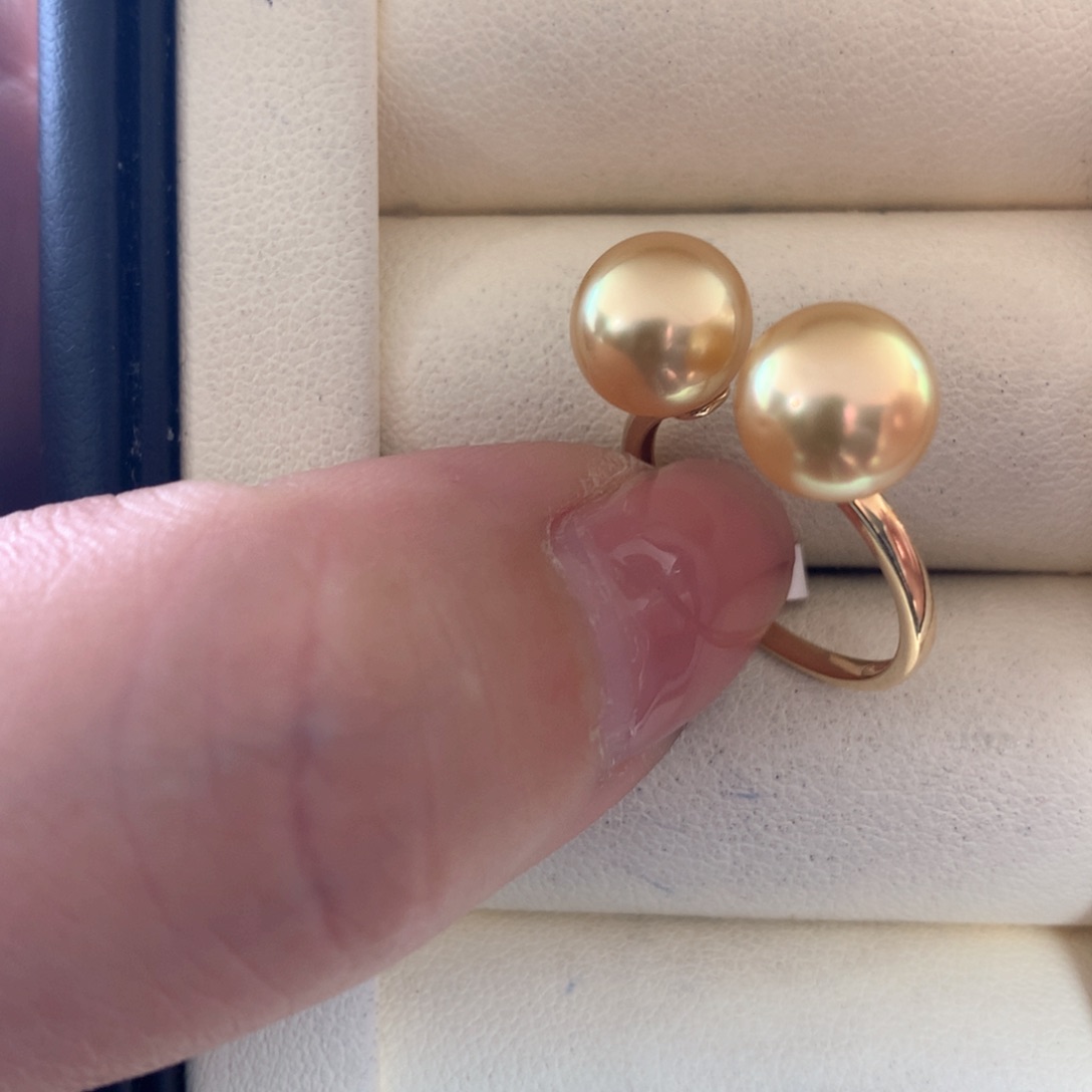 海水珍珠戒指18K金镶嵌