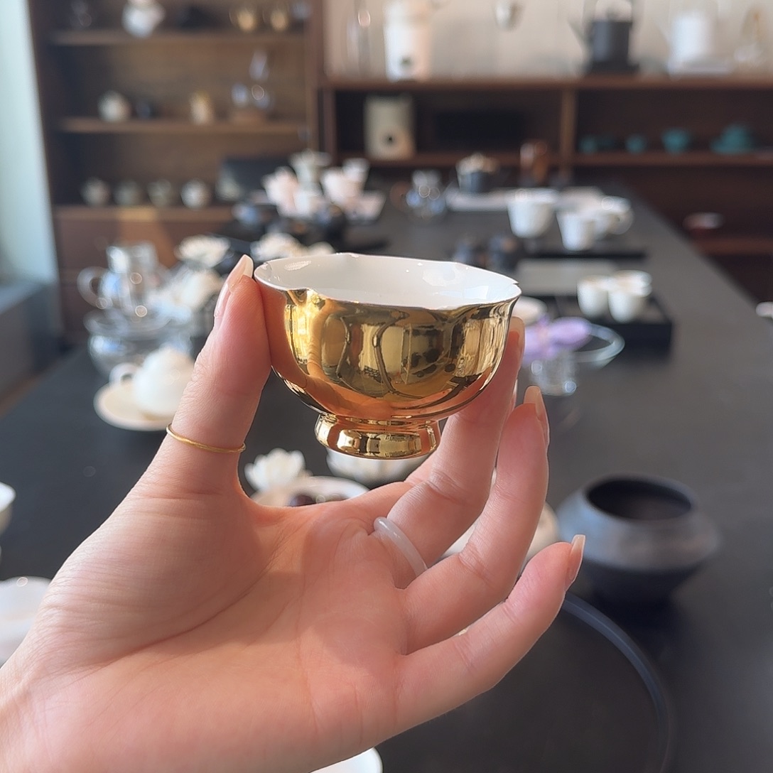 手作鎏金高足杯杯