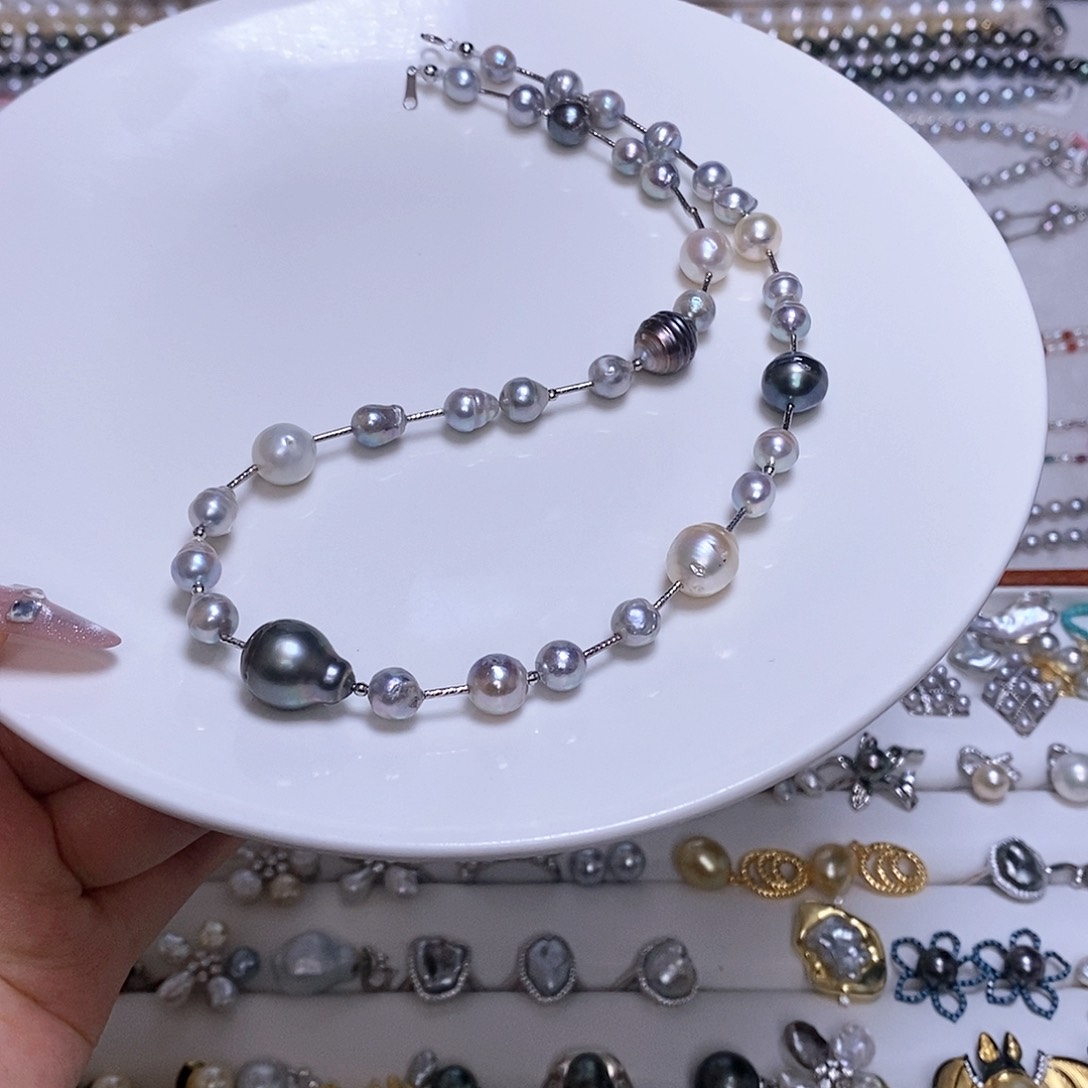 海水珍珠颈饰18K金镶嵌吃**喵