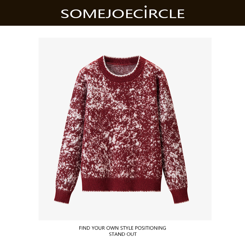 【DZ】SOMEJOECIRCLE【毛针织衫】新款扎染毛衣女加厚保暖针织衫B8513