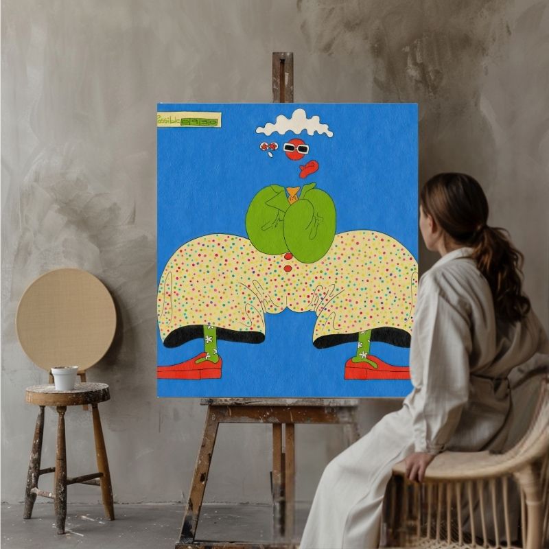 抽象小众艺术潮流人物手绘油画现代装饰画美式客厅沙发背景墙挂画