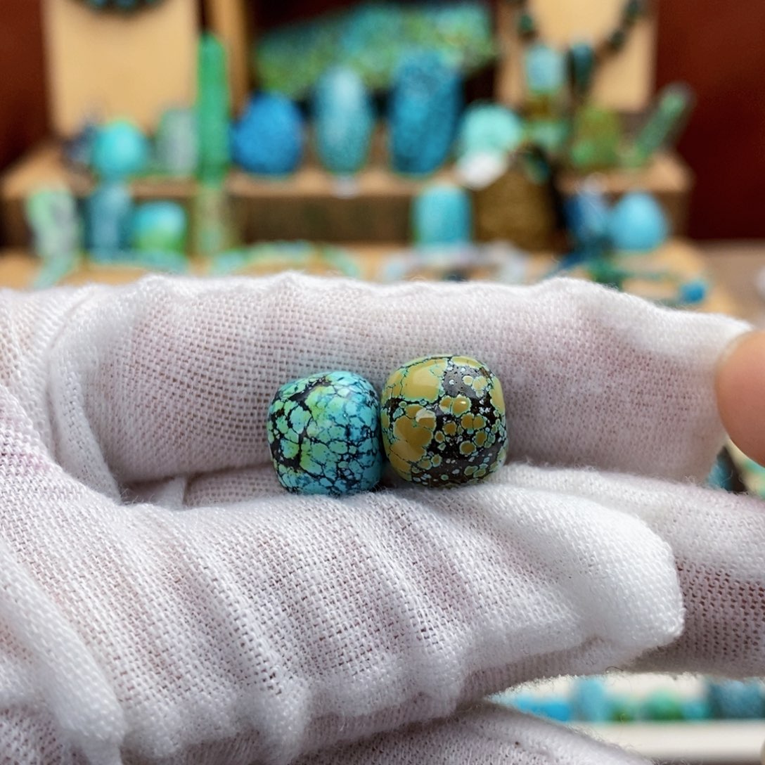 定制绿松石网花老型一对