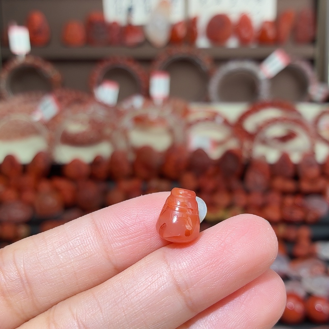 南红玛瑙未镶嵌颈饰三通9+