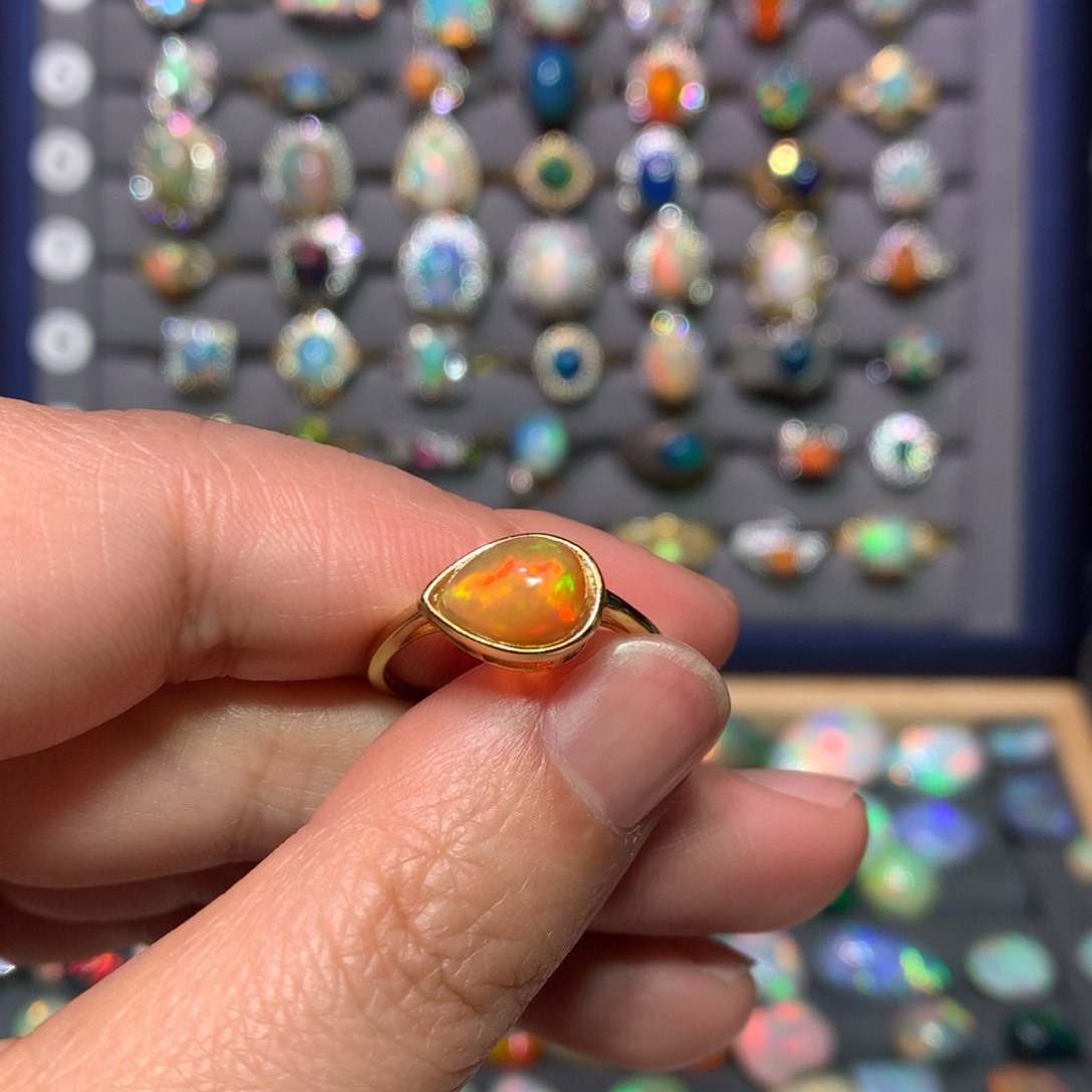 欧泊戒指款式银S925镶嵌