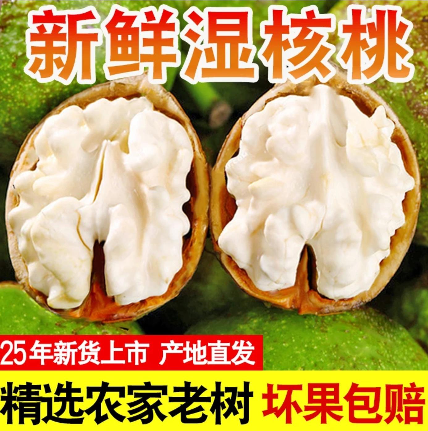 青皮湿核桃2025年大凉山果园新鲜现摘香甜鲜嫩营养美味适合孕妇